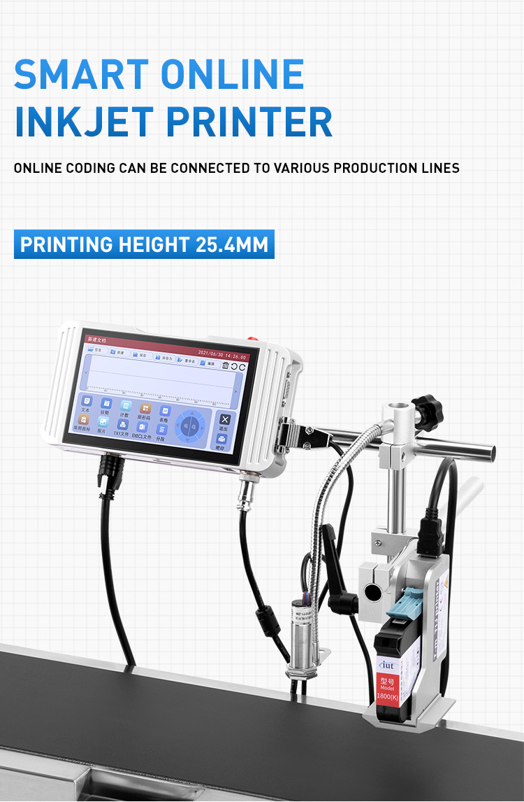 Automatic Batch Code Expiry Date Batch Qr Logo Online Tij Inkjet Printer Coding Machine for Tissue Plastic Bags Carton Packaging