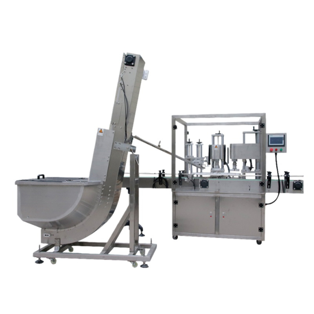 Double heads servo capping cap screwing machine for milk powder or nuts 