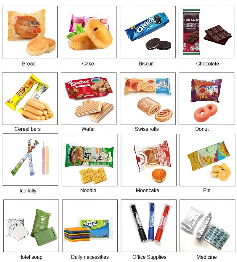 Automatic Spoon Candy Chocolate Ice Cream Napkin Paper Soap Pillow Flow Packaging Machine