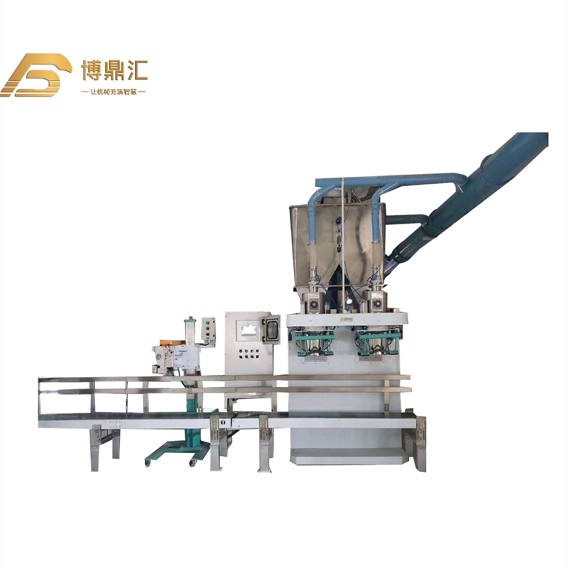  Dual Station Semi-Automatic Powder Filling Packaging Sewing Machine for Flour Starch Cornmeal PE Woven Bag 2.5kg 5kg 10kg 25kg