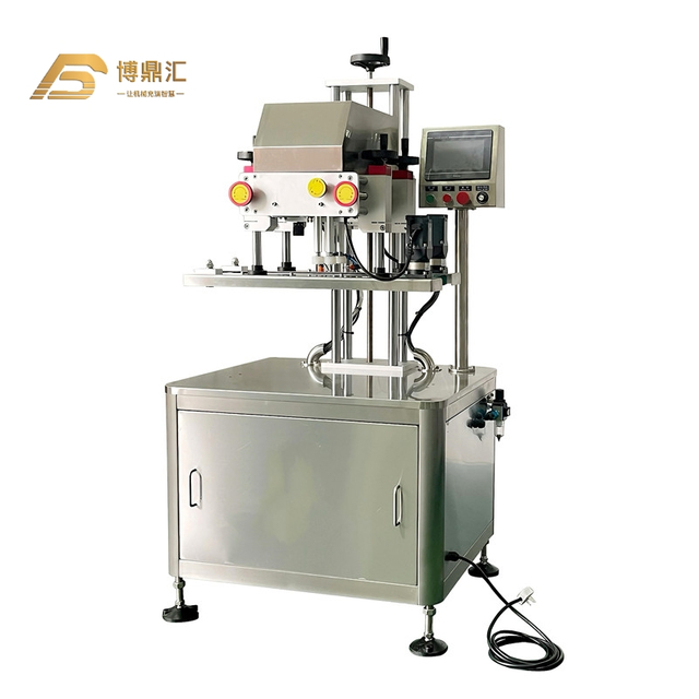 Automatic Servo Motor 4-Wheel Screw Tightening Sealing Capping Pressing Packaging Machine with Screw Threaded Pump Head 