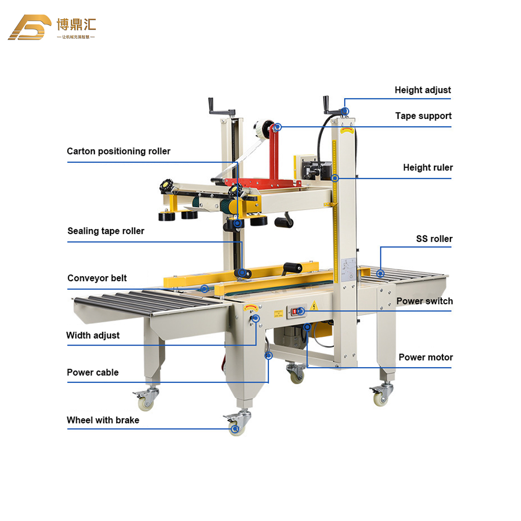 Automatic Case Sealer Carton Box Sealing Packaging Machine
