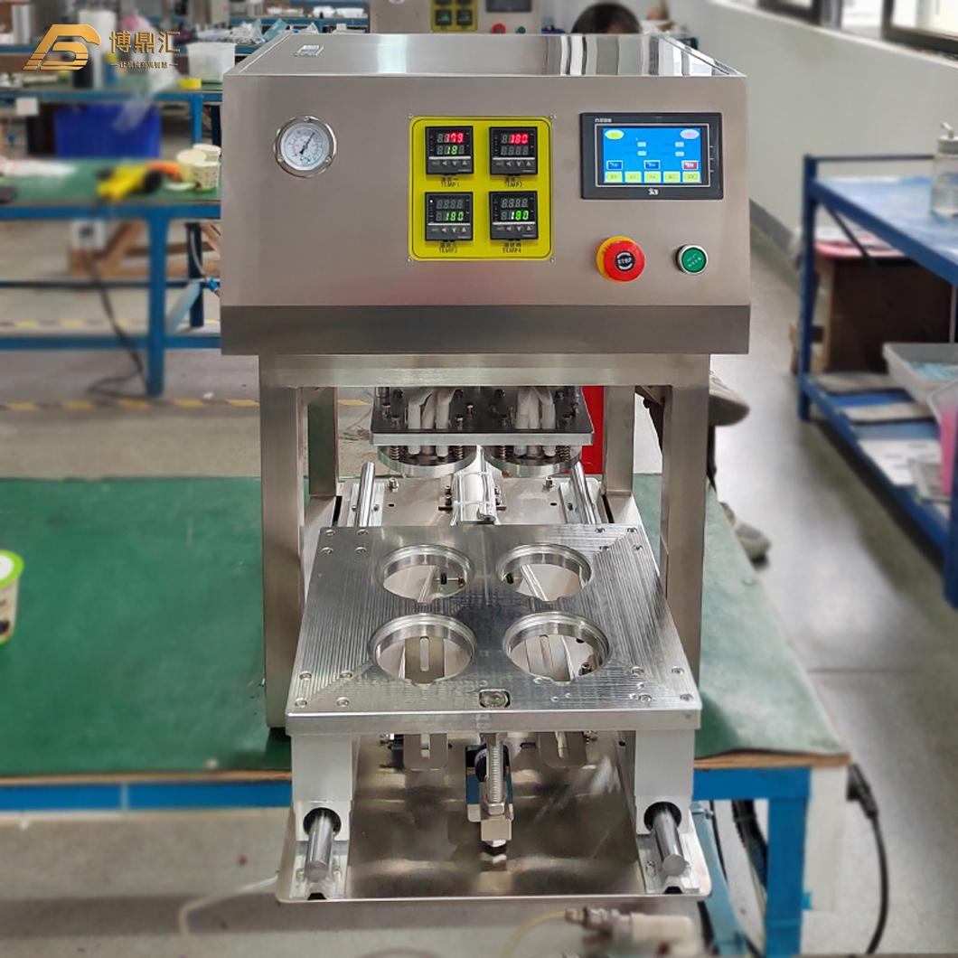 Semi Automatic Manual Plastic Map Tray Cup Sealing Yogurt Salad Fast Food Ready Made Meal Packing Machine Sealer