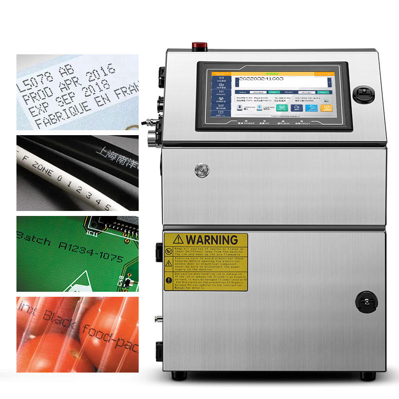 Automatic Industrial Touchscreen Inkjet Printer Small Character Cij Coding Marking Machine for Online Barcode Date Printing 