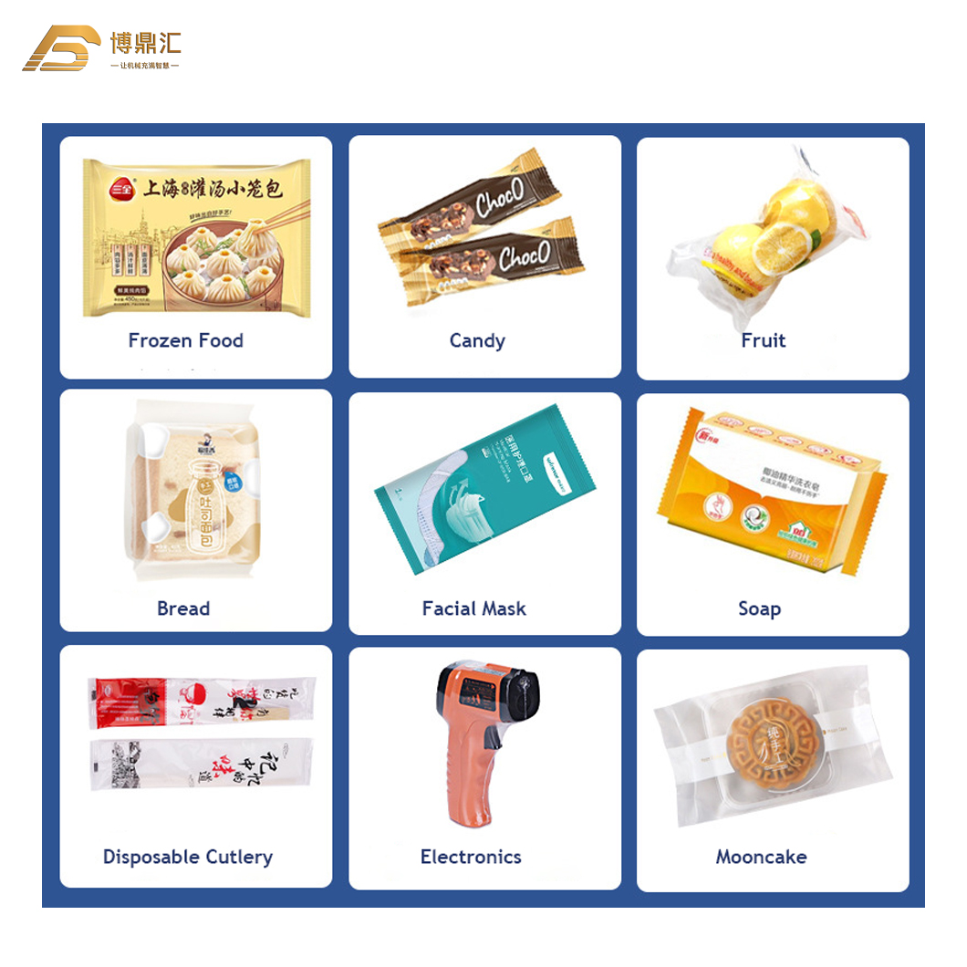 Horizontal Chicken Biscuits Cookie Frozen Fish Meat Automatic Vacuum Pillow Packing Machine