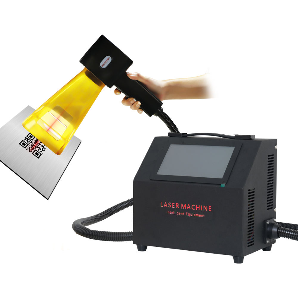 Metal Plastic CE Certified 20W/30W/50W Handheld Fiber Laser Marking Engraving Machine for Date Logo Expiry Date Printer