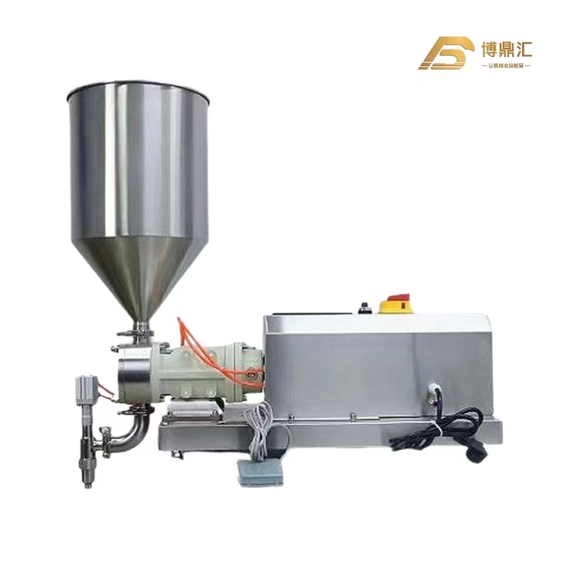 Food Grade High Viscosity Rotary Lobe Pump Filler Semi-Automatic Filling Machine With Hopper for Honey Chocolate Cream Paste Cosmetic 