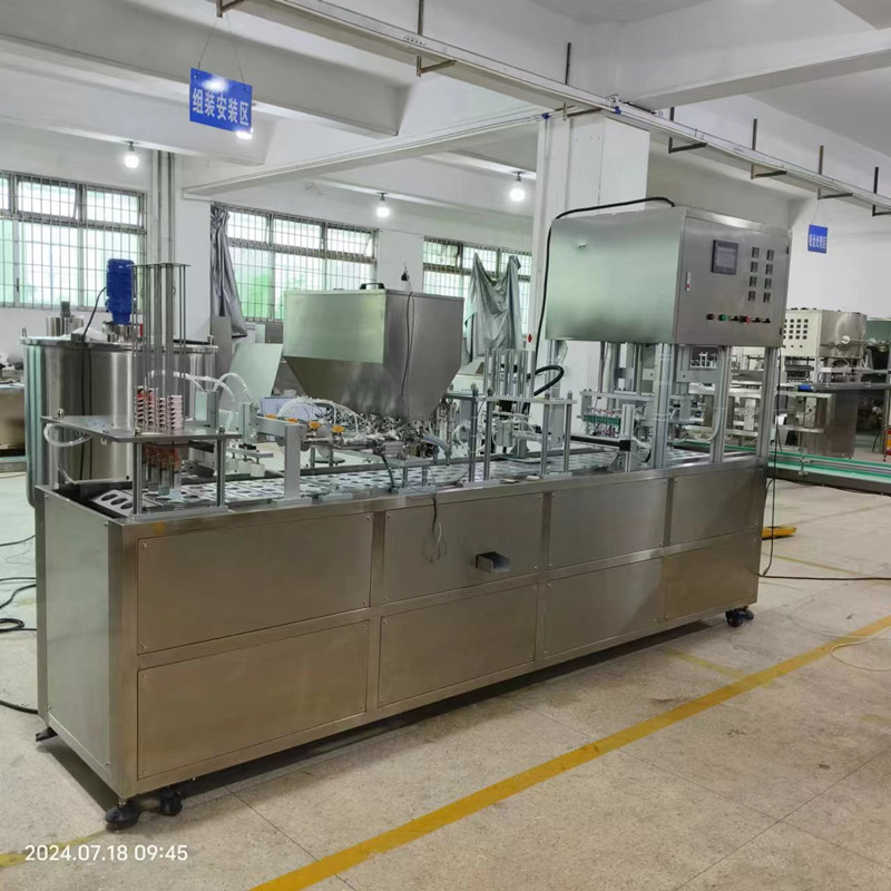 Automatic Liquid Plastic Paper Cup Filling Sealing Machine for Water Yogurt Drink Honey Jelly 