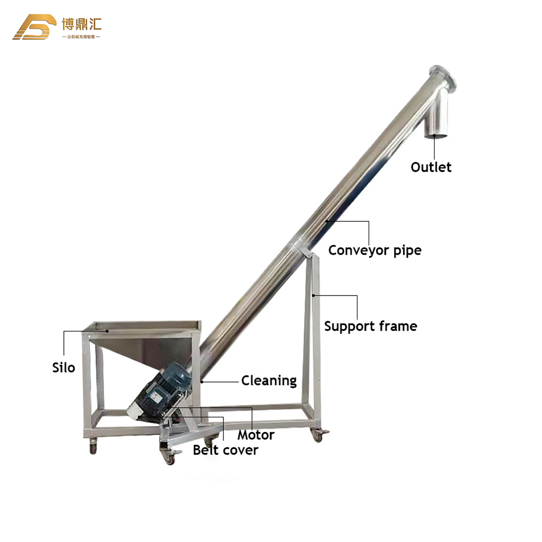 Automatic Sugar Cement Powder Screw Feeder Auger Conveyor Machine with Hopper
