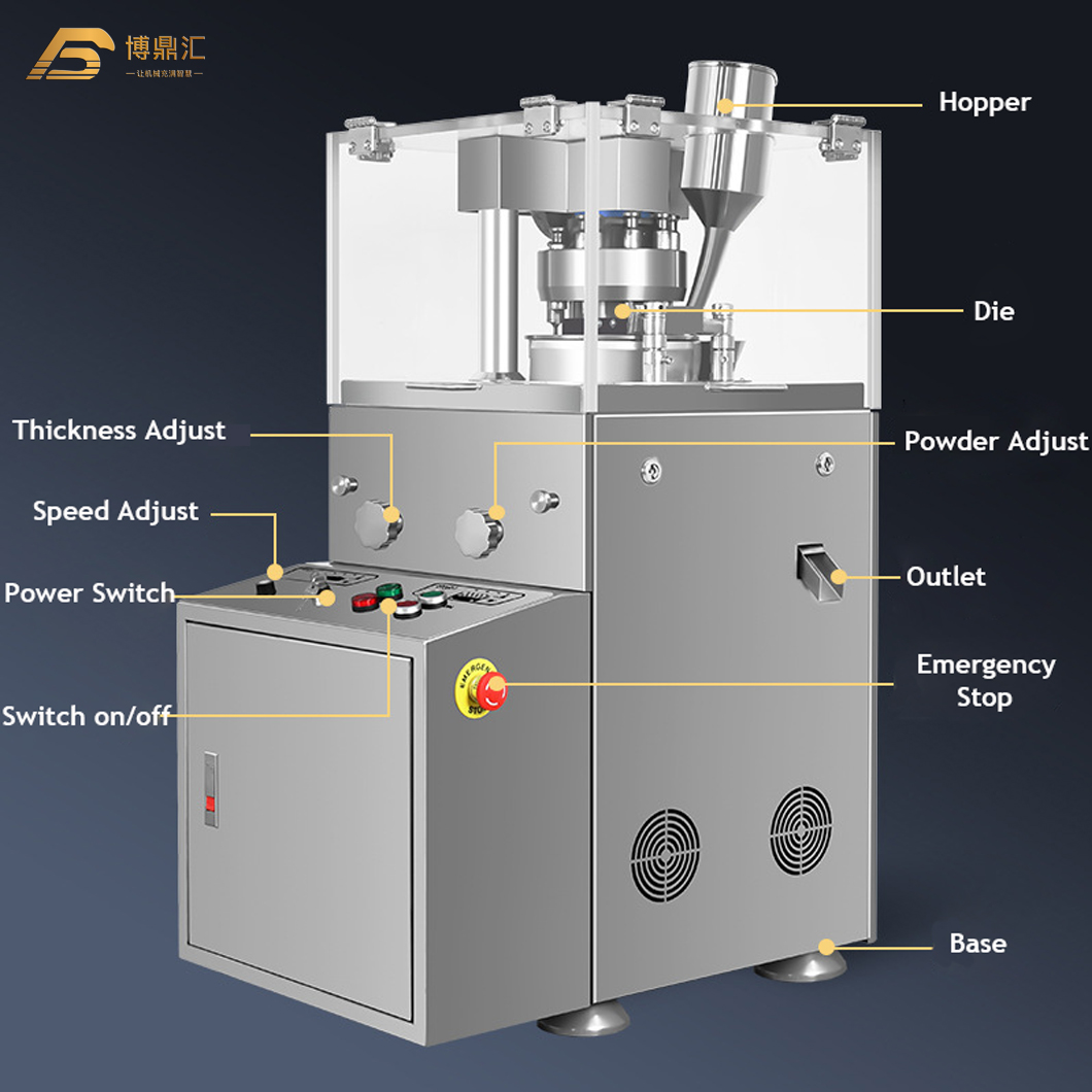 Automatic Rotary Medicine Tablets Pill Press Making Machine from Powder