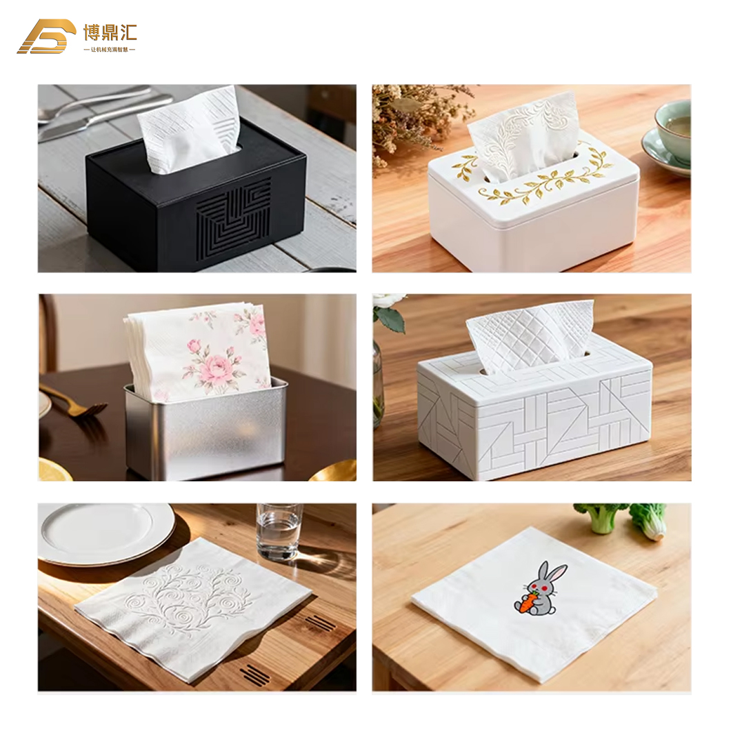 Automatic Paper Tissue Napkin Making Embossing Folding Machine