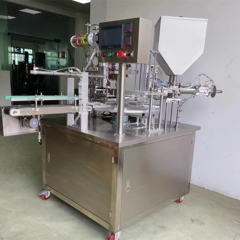 Automatic Pneumatic Rotary Cup Filling Sealing Machine for Beverage Coffee Fruit Juice Jam Chocolate Sauce Jelly Yogurt Ice Cream 