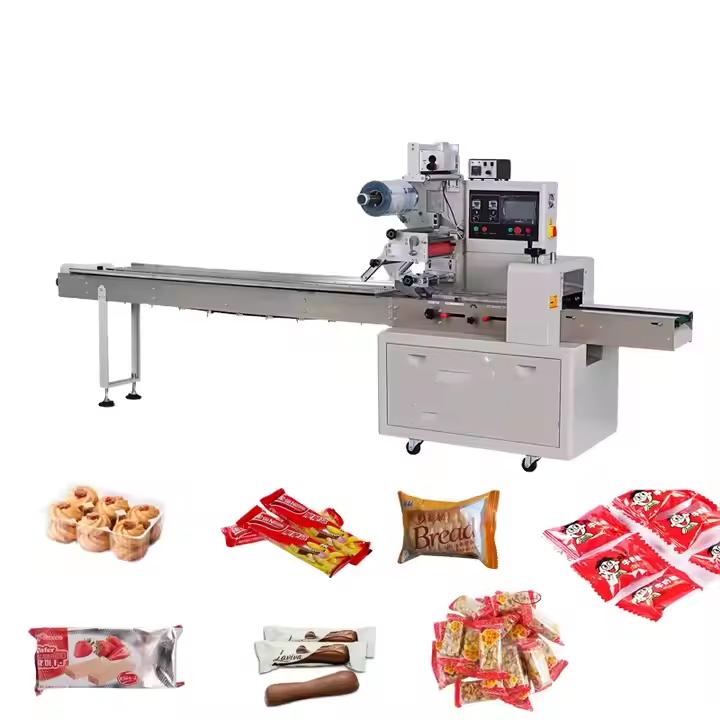 Automatic Spoon Candy Chocolate Ice Cream Napkin Paper Soap Pillow Flow Packaging Machine