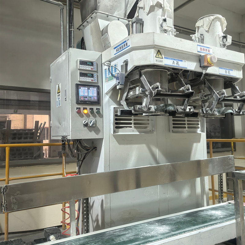  Dual Station Semi-Automatic Powder Filling Packaging Sewing Machine for Flour Starch Cornmeal PE Woven Bag 2.5kg 5kg 10kg 25kg