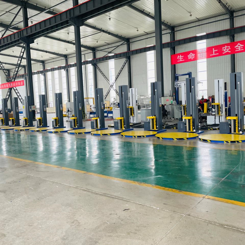 Automatic L-Type Heavy Duty Stretch Film Horizontal Pallet Packaging Wrapping Machine for Industrial Large Wooden Box