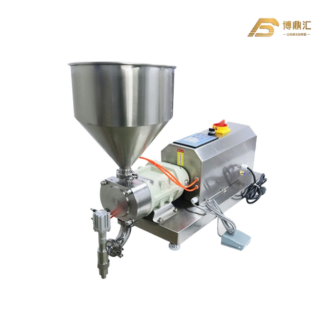 Food Grade High Viscosity Rotary Lobe Pump Filler Semi-Automatic Filling Machine With Hopper for Honey Chocolate Cream Paste Cosmetic 