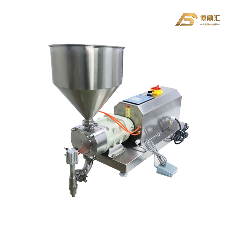 Food Grade High Viscosity Rotary Lobe Pump Filler Semi-Automatic Filling Machine With Hopper for Honey Chocolate Cream Paste Cosmetic 