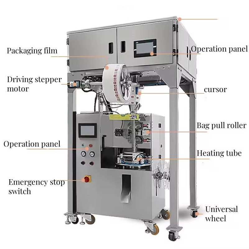 Automatic High-Speed Multi-Head Scale Triangle Nylon Inner Outer Tea Bag Sachet Filling Packaging Machine