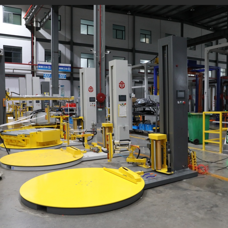 Factory production line assembly line packaging end process intelligent automatic wrapping machine 