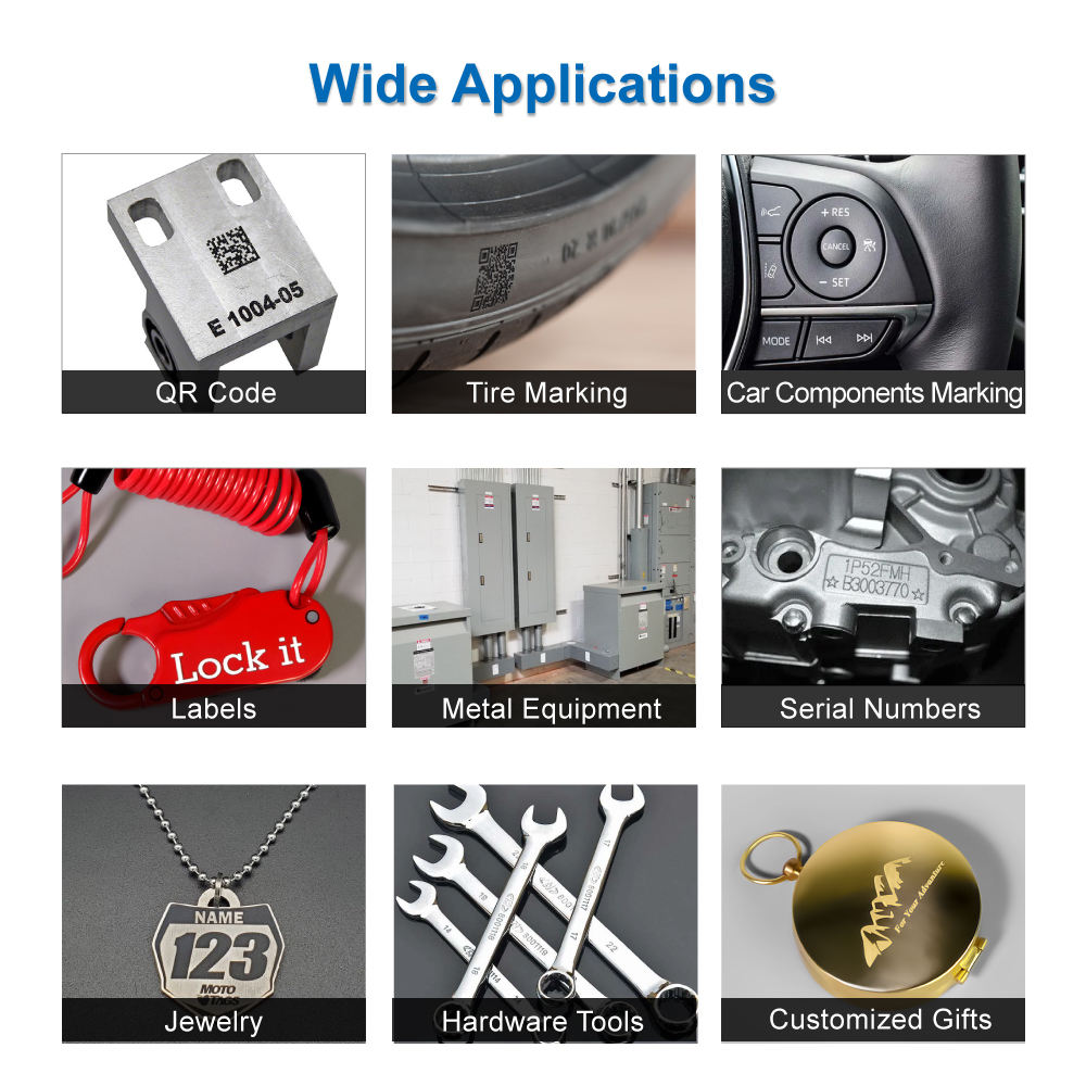 Metal Plastic CE Certified 20W/30W/50W Handheld Fiber Laser Marking Engraving Machine for Date Logo Expiry Date Printer