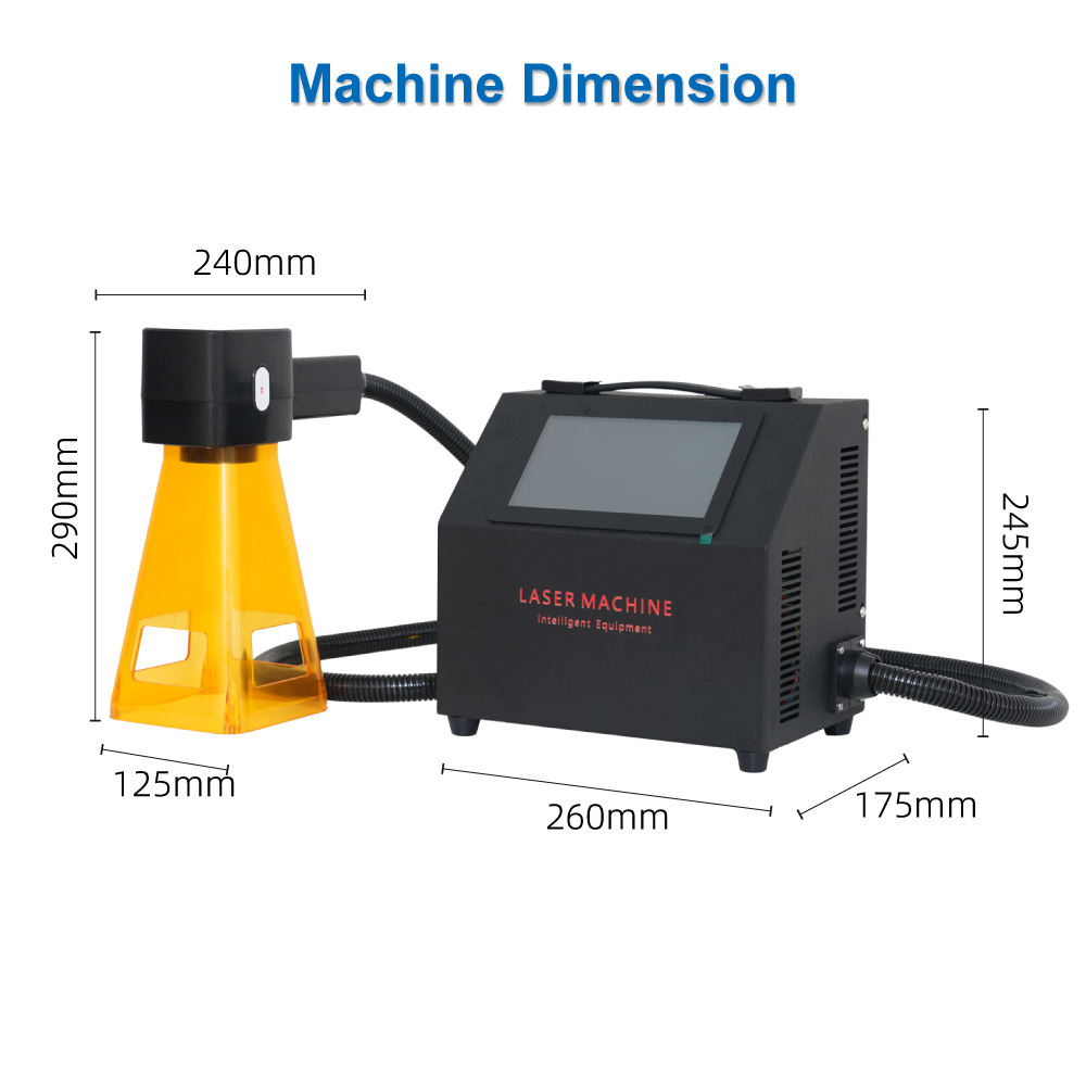 Metal Plastic CE Certified 20W/30W/50W Handheld Fiber Laser Marking Engraving Machine for Date Logo Expiry Date Printer