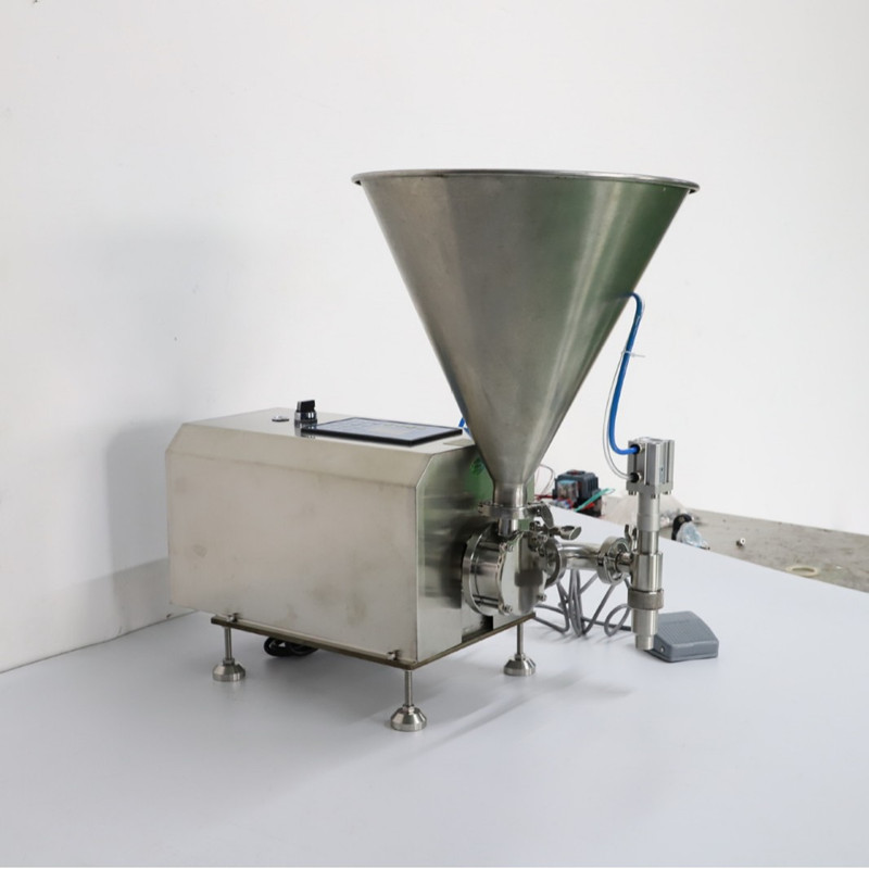 Food Grade High Viscosity Rotary Lobe Pump Filler Semi-Automatic Filling Machine With Hopper for Honey Chocolate Cream Paste Cosmetic 