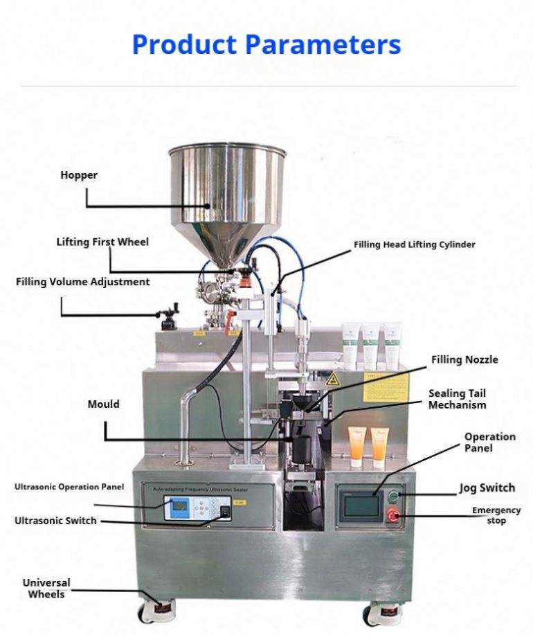 Semi-automatic Ultrasonic Plastic Hose Aluminum Tube Filling Sealing Machine for Toothpaste Isolation Cream Facial Cleanser 