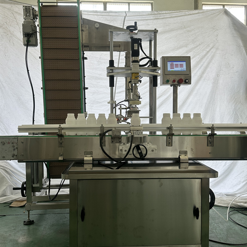 Automatic Servo Motor Single-Head Claw Rotary Bottle Cap Sealing Capping Machine with Cap Feeder