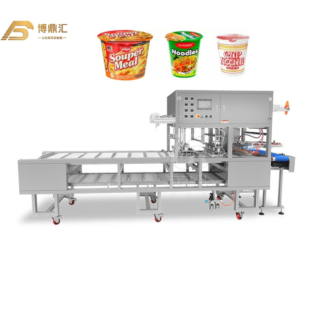Automatic Continuous Snack Food Popcorn Potato Chips Paper Cup Bowl Filling Sealing Machine for Beverage Juice Milk Yogurt 
