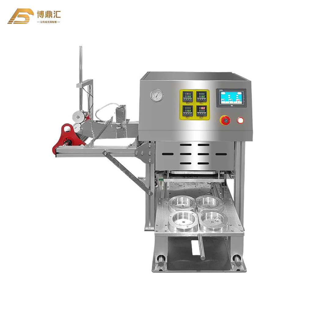 Semi Automatic Manual Plastic Map Tray Cup Sealing Yogurt Salad Fast Food Ready Made Meal Packing Machine Sealer